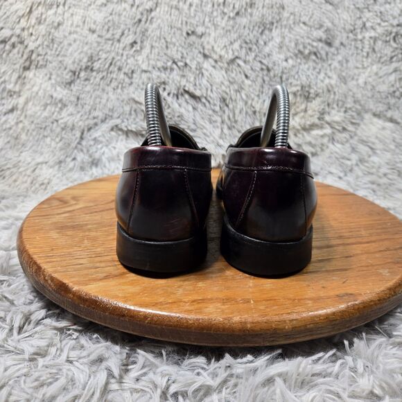 Vintage Bostonian Crown Windsor Mens Size 7.5M Burgundy Leather Penny Loafers - Picture 3 of 8